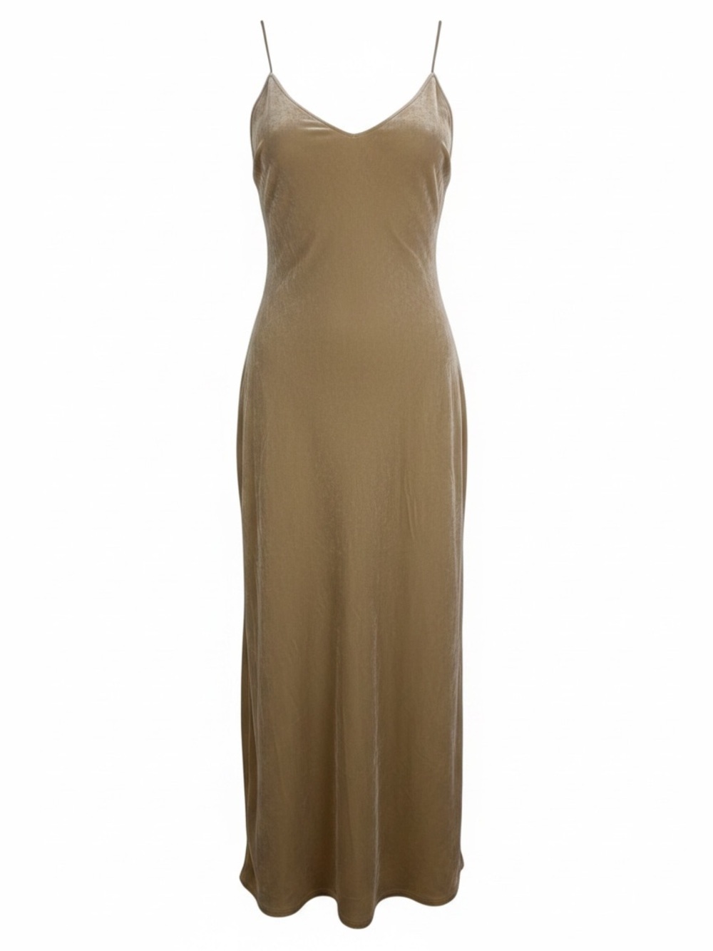 Vince Velvet Midi Slip Dress – Champagne Beige | Size Medium